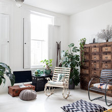 White floor living room