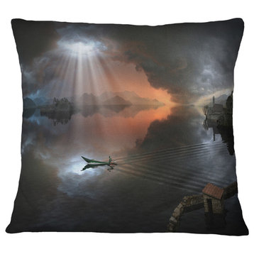 High Water Photo Collage Seascape Throw Pillow, 16"x16"