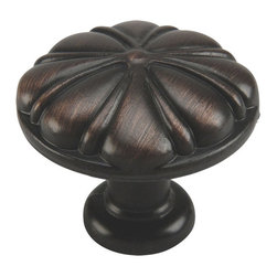 Cosmas - Cabinet Round Knob, 1-1/4" Diameter, Oil Rubbed Bronze, Set of 10 - Cabinet And Drawer Knobs