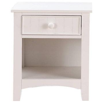 Wooden Night Stand, White
