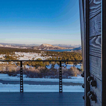 Industrial Style Deck Railing with Mountain Vista