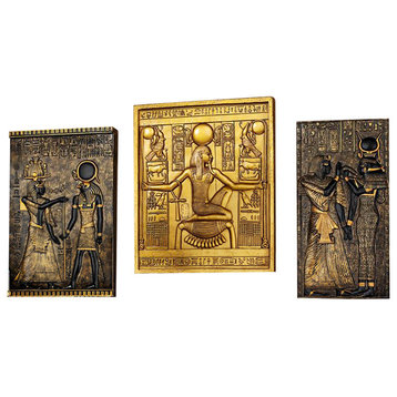 3-Piece Egyptian Temple Stele Plaques