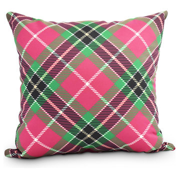 Mad for Plaid 26" Red Holiday Print Decorative Throw Pillow