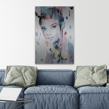 "Pretty Face" Painting Print on Brushed Aluminum