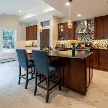 Cheerful Multi Level Rear Addition to Expand Kitchen, Mudroom & Sunroom in Oakt