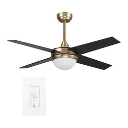Carro - CARRO 48'' Indoor Ceiling Fan with Light and Wall Control for Home, Gold/Black - Ceiling Fans