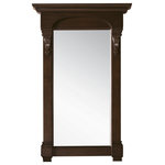 James Martin - Brookfield 26" Mirror, Burnished Mahogany - The Brookfield mirror collection by James Martin Furniture is the perfect meeting of modern and traditional styles. Hand carved accenting filigrees showcase superior craftsmanship while clean lines make this mirror a piece that will compliment any room. Available in 26", 39.5", and 47.25" sizes and a choice of five beautiful finishes: Antique Black, Cottage White, Burnished Mahogany, Country Oak, or Warm Cherry.