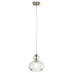 Kichler - Kichler Riviera 1-LT Mini Pendant, Brushed Nickel - This 1-LT Mini Pendant from Kichler has a finish of Brushed Nickel and fits in well with any Transitional style decor.