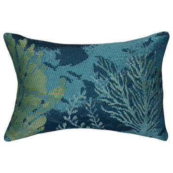 Marina Coral Garden Indoor/Outdoor Pillow Lapis 12"x18"