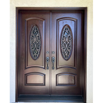 Forever Doors, Exterior Front Entry Composite Door AR04C-DB,60"x80", BOTH