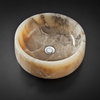 CP Round Vessel Sink Above Counter Sink Lavatory for Vanity, Onyx Stone