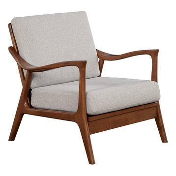 wood frame armchair with cushions