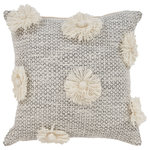 LR Home - Gray Tassle Throw Pillow - Designed to thrill, our pillow collection will add intricate mastery and eye pleasing designs to any room. These soft poms are calling your name to cozy up and hold them close. Bringing this into your home is guaranteed to compliment your unique style with its versatile soft look and feel. Handcrafted with the customer in mind, there is no compromise of comfort and style with the pillow line we create.