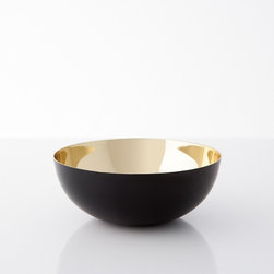 Dia Stainless Steel 2 Tone Onyx / Gold Bowl - Small - Decorative Bowls