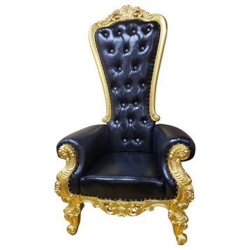 Kyrie King Throne Chair, Black