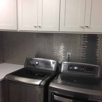 Eden Mosaic Tile Installations: Large Brick Pattern Mosaic Stainless Steel Tile