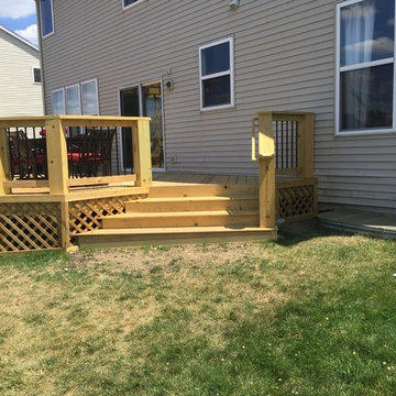 Wood Deck and Free Standing Pergola Combination
