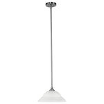 Livex Lighting - Livex Lighting 4254-91 North Port - One Light Pendant - No. of Rods: 3  Canopy IncludedNorth Port One Light Brushed Nickel White *UL Approved: YES Energy Star Qualified: n/a ADA Certified: n/a  *Number of Lights: Lamp: 1-*Wattage:100w Medium Base bulb(s) *Bulb Included:No *Bulb Type:Medium Base *Finish Type:Brushed Nickel