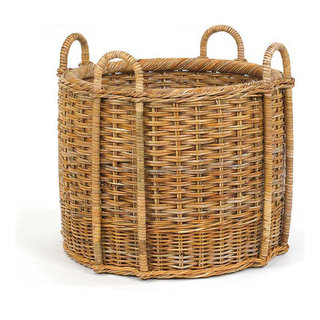 Rattan Core Rectangular Storage Basket with Lid, Natural