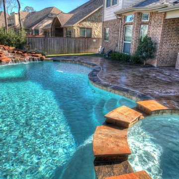 Rock Waterfall Pool 1 with spa