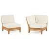 6-Piece Del Outdoor Teak Sectional Sofa Set & Sunbrella Cushions Canvas Aruba