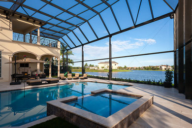 This is an example of a contemporary pool in Miami.