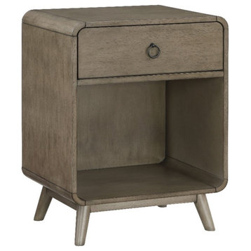 Furniture of America Ocala Mid-Century Wood 1-Drawer Side Table in Gray