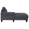 Pemberly Row Fabric Upholstered Curved Arms Sectional Sofa Gray