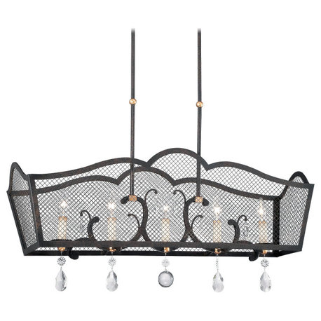 Metropolitan N7107 5 Light Full Sized Linear Chandelier - French Bronze with