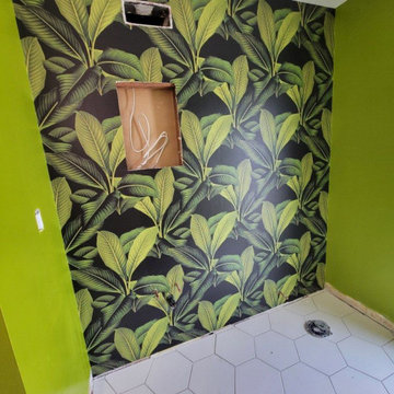 Hallway wallpaper installation in Washington, DC