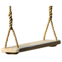 Premier Wood Swing With 18' Rope Per Side, Free Hanging Kit