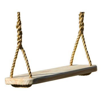 Premier Wood Swing With 18' Rope Per Side, Free Hanging Kit