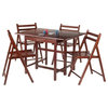 Ergode Taylor 5-Pc Set Drop Leaf Table w/ 4 Folding Chairs
