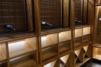 Design ideas for a traditional wine cellar in Brisbane.