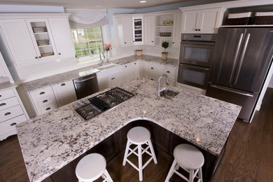 Example of a trendy kitchen design in Calgary