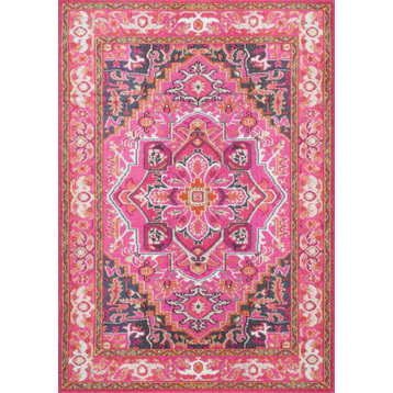 Nuloom Traditional Bohemian Center Medallion Rug, Violet Pink 9'x12'