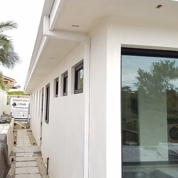 Corona Del Mar Modern Home, Square Gutters and Downspouts in .032 Aluminum