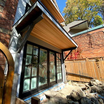 Steel column support for balcony