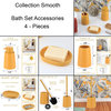 Bathroom Accessory Set, 4 Piece, Yellow Mustard, Full Set 4 Pieces