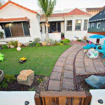 Child friendly drought tolerant front yard