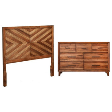 Home Square 2-Piece Set with Trinidad Full Headboard & 7 Drawer Dresser