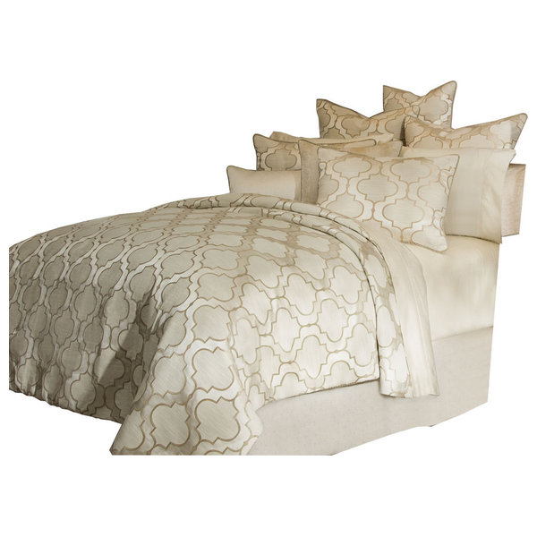 AICO Bedding Spectrum 10-Piece King Comforter Set, Pearl