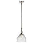 Innovations Lighting - 1-Light Seneca Falls 9.5" Pendant, Polished Nickel, Clear Halophane Shade - One of our largest and original collections, the Franklin Restoration is made up of a vast selection of heavy metal finishes and a large array of metal and glass shades that bring a touch of industrial into your home.