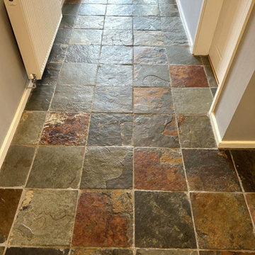 Renovating a Multi-Coloured Indian Slate Hallway Floor in Redditch