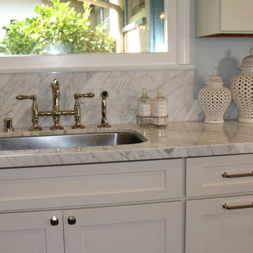 Sink with a view, pull out trash drawer with 2 cans