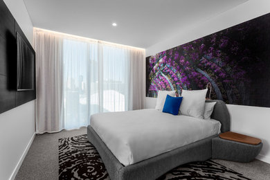 Стильный дизайн: большая спальня в стиле модернизм - последний тренд