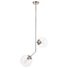 Chrome Finish And Clear Glass 2-Light Pendant