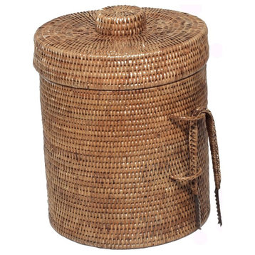Artifacts Rattan™ Ice Bucket With Tongs, Honey Brown, Small