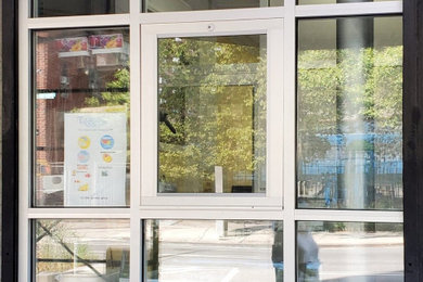 Amsterdam Avenue, Manhattan — Business Pass-Through Window in an Aluminum Tubing
