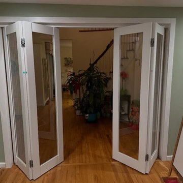 Lucia 2166 White Silk - double bifold doors with custom concealed hinges